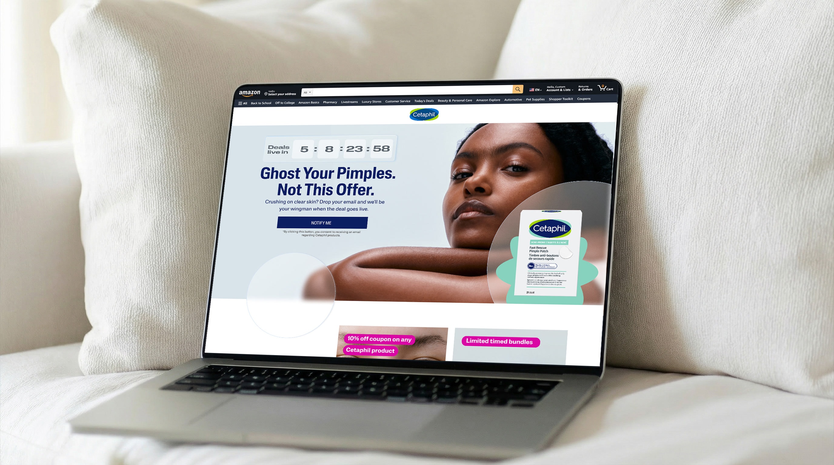 Phase one key art for the Cetaphil Pimple Patch activation.